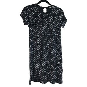 Volcom Shattered Stone Tee Shirt Dress Black White Red Dot Print Size L